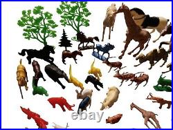 Lot of 101 Marx/Vtg Pieces Prehistoric Dinos Animals Fencing Camels Pigs Horses