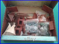 Lot of 2 Louis Marx Fort Apache & Fighting Knights Carry-All Playsets