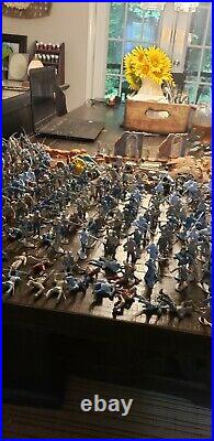 Lot of Vintage Marx Plastic Civil War Soldiers and Accessories