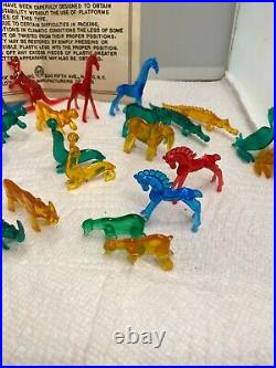 Louis MARX EARLY 1950 Plastic Vinyl Playset Animals 32 Pieces RARE SCARCE