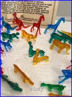 Louis MARX EARLY 1950 Plastic Vinyl Playset Animals 32 Pieces RARE SCARCE