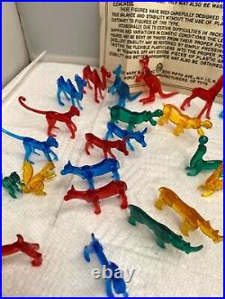 Louis MARX EARLY 1950 Plastic Vinyl Playset Animals 32 Pieces RARE SCARCE