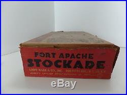 Louis Marx Fort Apache Stockade Play Set Frontiersmen Indians Fence Vtg Lot 80+