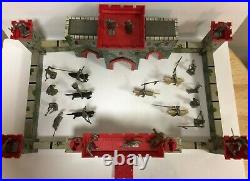 Louis Marx Medieval Castle Fort Playset Rare With Knights Horses Figurines