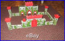 Louis Marx Medieval Castle Fort Playset rare withknights horses warriors 1956