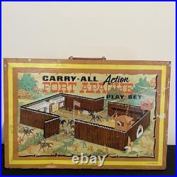 Louis Marx Vtg Fort Apache CarryAll Play Set 4685 Western Cowboys with 106 pieces