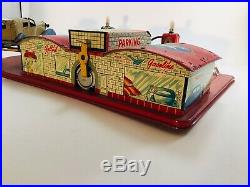 MARX 1930s TIN / PRESSED STEEL BATTERY OPERATED GULL SERVICE STATION PLAY SET
