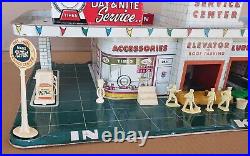 MARX 1950's Tin Litho Play Service Station Center Sky View Parking & Accessories