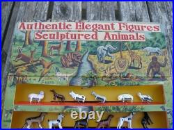 MARX 1960 Line-Mar Elegant ANIMAL tin metal figures Complete Set in Display Box
