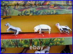 MARX 1960 Line-Mar Elegant ANIMAL tin metal figures Complete Set in Display Box