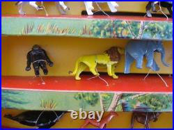 MARX 1960 Line-Mar Elegant ANIMAL tin metal figures Complete Set in Display Box
