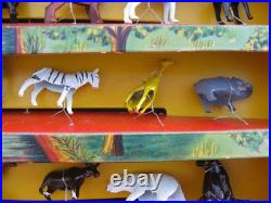 MARX 1960 Line-Mar Elegant ANIMAL tin metal figures Complete Set in Display Box