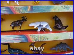 MARX 1960 Line-Mar Elegant ANIMAL tin metal figures Complete Set in Display Box MARX 1960 Line-Mar Elegant ANIMAL tin metal figures Complete Set in Display Box