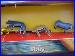 MARX 1960 Line-Mar Elegant ANIMAL tin metal figures Complete Set in Display Box