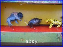 MARX 1960 Line-Mar Elegant ANIMAL tin metal figures Complete Set in Display Box