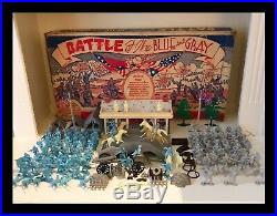 MARX BATTLE OF THE BLUE & GRAY PLAY SET- 1959 No. 4760 98% COMPLETE IN BOX