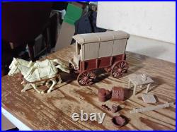 MARX BROWN WAGON withTan Square Top Giant Fort Apache Custer western playset