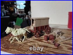MARX BROWN WAGON withTan Square Top Giant Fort Apache Custer western playset