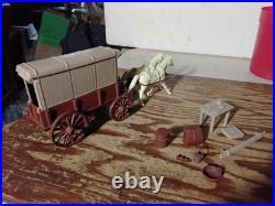 MARX BROWN WAGON withTan Square Top Giant Fort Apache Custer western playset