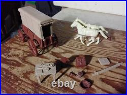 MARX BROWN WAGON withTan Square Top Giant Fort Apache Custer western playset