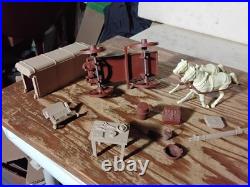 MARX BROWN WAGON withTan Square Top Giant Fort Apache Custer western playset