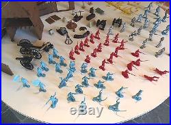 MARX Blue and Gray Civil War, Revolutionary War, Wild West Lot with Box 120+ Pcs