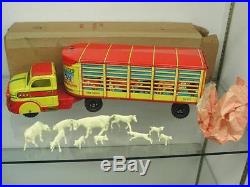 Marx Cattle Truck Livestock Truck Near Mint In Box With Bag And Animals Playset