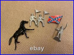 MARX CTX Civil War Gray Soldier Playset with accessories LOT of 118 Cannon Horse