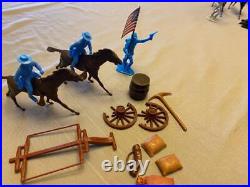 MARX Civil War North & South Blue & Gray Soldier Playset with accessories HUGE LOT