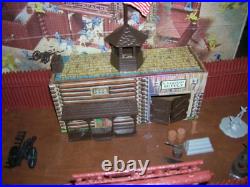 MARX FORT APACHE PLAYSET 3681 withbox INDIANS PIONEERS FORT 1960'S VINTAGE toy