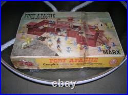MARX FORT APACHE PLAYSET 3681 withbox INDIANS PIONEERS FORT 1960'S VINTAGE toy