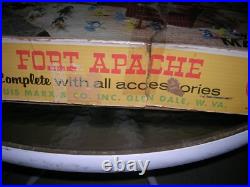 MARX FORT APACHE PLAYSET 3681 withbox INDIANS PIONEERS FORT 1960'S VINTAGE toy