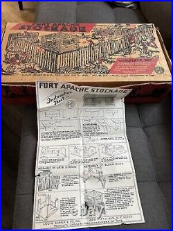 MARX FORT APACHE STOCKADE PLAYSET COMPLETE with ORIGINAL BOX & MANY EXTRA'S MINT