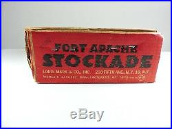 MARX Fort Apache Stockade #3615 play set 60mm vintage 1955 original Cowboys ft