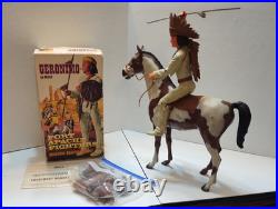 MARX GERONIMO FORT APACHE FIGHTERS WithACC ORIG. BOX NEAR COMP & STORM CLOUD HORSE