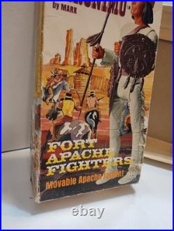 MARX GERONIMO FORT APACHE FIGHTERS WithACC ORIG. BOX NEAR COMP & STORM CLOUD HORSE