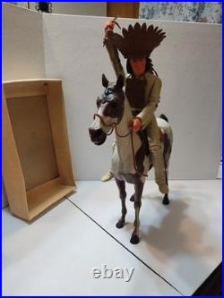MARX GERONIMO FORT APACHE FIGHTERS WithACC ORIG. BOX NEAR COMP & STORM CLOUD HORSE