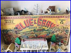 MARX GIANT BATTLE OF THE BLUE & GRAY PLAY SET No. 4764 98% VERY GOOD in BOX