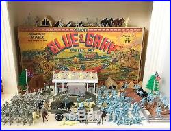 MARX GIANT- BATTLE OF THE BLUE & GRAY PLAY SET -No. 4764- 98% in VG BOX RARE