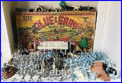 MARX GIANT BATTLE OF THE BLUE & GRAY PLAY SET No. 4764 99% VG GOOD BOX