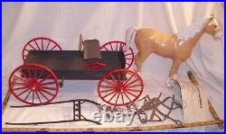 MARX JOHNNY WEST BUCKBOARD WAGON PLAY SET BOXED WITH ACCESSORIES 1960s