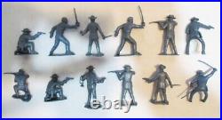 MARX LOT OF 12 CAVALRY 60mm FIGURES METALLIC BLUE from FORT APACHE PLAYSET 1950s