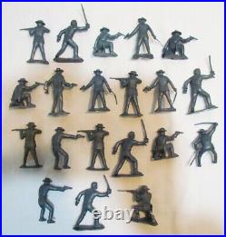 MARX LOT OF 20 CAVALRY 60mm FIGURES METALLIC BLUE from FORT APACHE PLAYSET 1950s