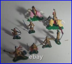 MARX MINATURE PLAYSET PLAY SET KNIGHTS & CASTLE 1960'S HAND PAINTED With BOX USED