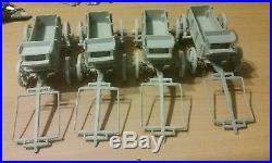 Marx Playset 4 Gray Wagons & 4 Hitchs Wagon Train Western Fort Apache