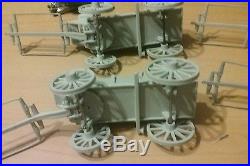Marx Playset 4 Gray Wagons & 4 Hitchs Wagon Train Western Fort Apache