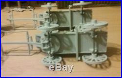 Marx Playset 4 Gray Wagons & 4 Hitchs Wagon Train Western Fort Apache