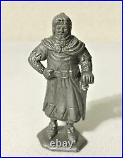 MARX PRINCE VALIANT PLAYSET 4 SILVER FIGURES 1950s GAWAIN BLACK KNIGHT BOLTAR