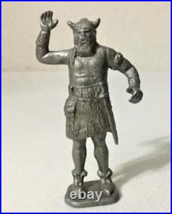 MARX PRINCE VALIANT PLAYSET 4 SILVER FIGURES 1950s GAWAIN BLACK KNIGHT BOLTAR