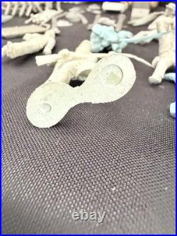 MARX Playset Set Of 68 Figures In Grey, Yellow And Blue Plus Accessories (READ)